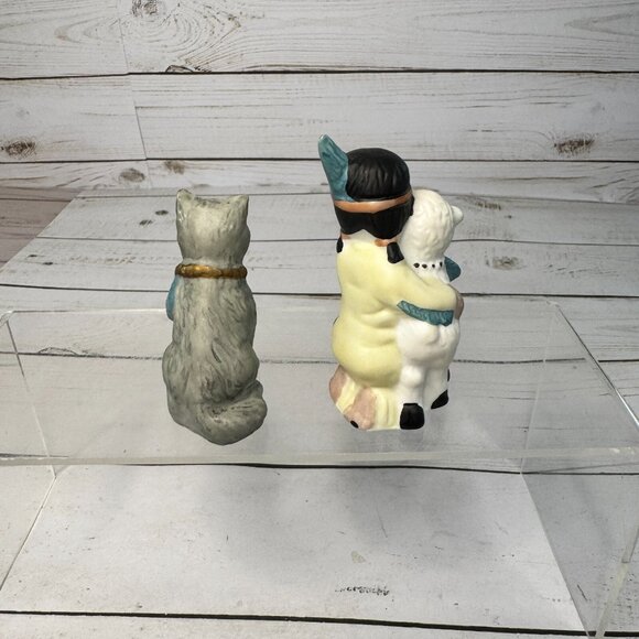 VTG Porcelain American Nativity Set Teepee, Holy Family and Animals Hand Painted - Picture 12 of 16